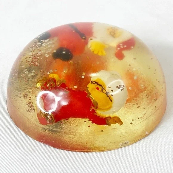 Vintage Christmas Santa & Mrs. Claus Acrylic Paperweight Hard To Find! - Picture 5 of 9